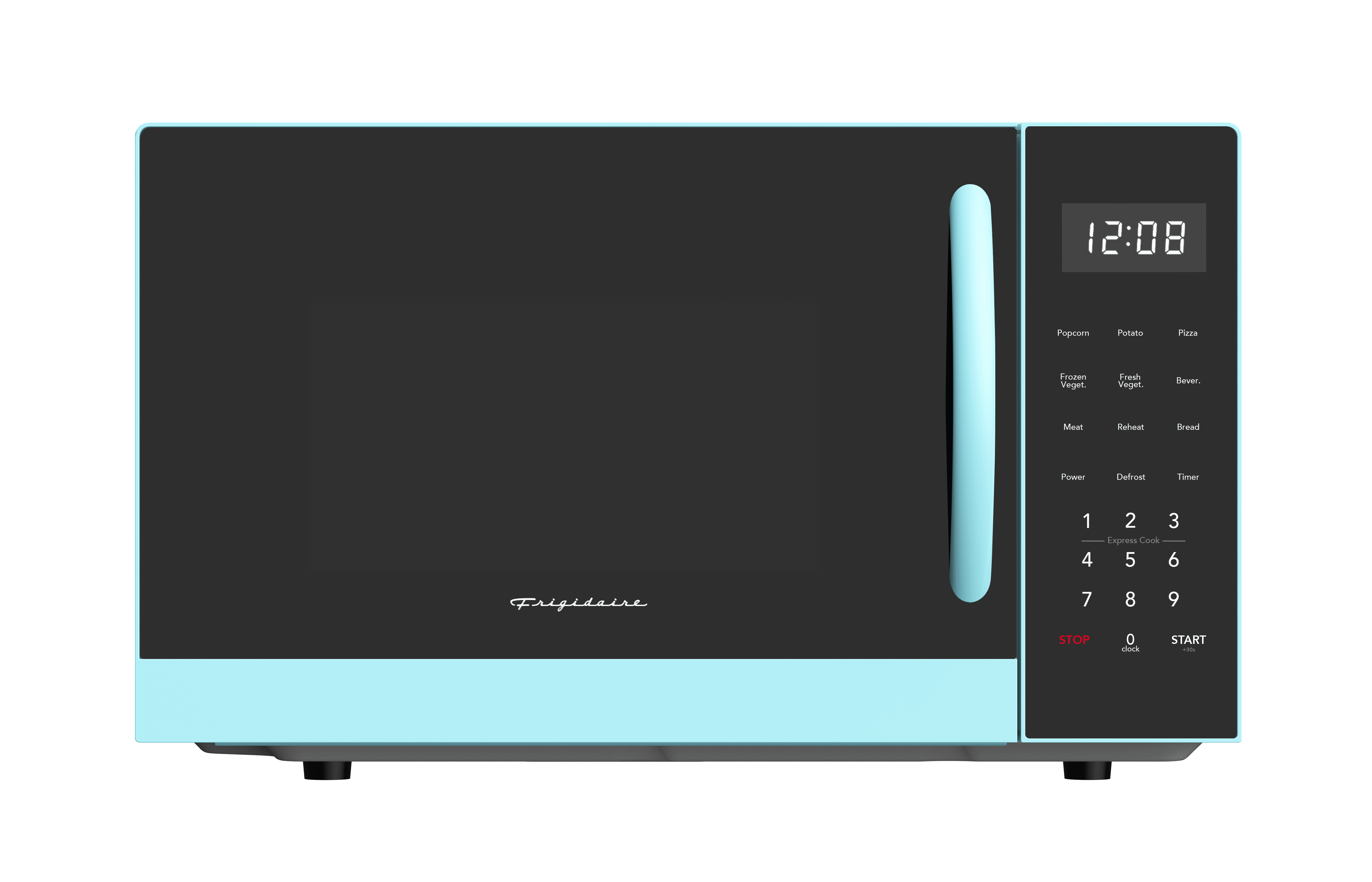 Frigidaire 0.9 Cu. ft. Low Profile Countertop Microwave Oven, 900 Watt Microwave with 10 Power Levels, Blue