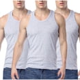 thumbnail image 1 of Timegard Débardeurs Homme 3 Pcs Col Rond Sans Manches T-Shirts Basiques Confortables Décontractés Haut d'Entraînement Vêtements de Détente, 1 of 2