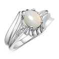 thumbnail image 3 of RYLOS Rings for Women Sterling Silver Swirl Z Ring 7X5MM Oval Gemstone &  Diamond Rings October Opal Jewelry Size 9, 3 of 7