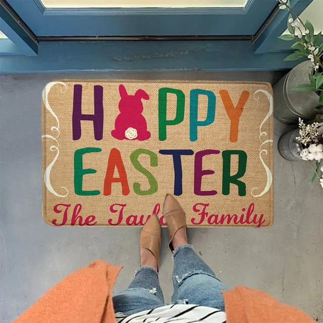 Wzzjkit Easter Door Mat - Super Absorbent Quick Dry Front Mats Bath Rug Rubber Backing Non Slip Washable Carpet - Easter Decorations Door Mat Outside Entrance