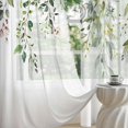 thumbnail image 2 of Spring Summer Sheer Curtains 63 Inches Long 2 Panels, Sage Green Semi Sheer Curtains Light Filtering, Eucalyptus Leaves Textured Drapes for Bedroom Living Room Dining Room, 52" X 63", 2 of 5