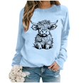 thumbnail image 3 of WEAIXIMIUNG Chandail pour Femmes Chic Chandail d'Automne et d'Hiver pour Femmes 2025 Col Rond Mode Chemise à Imprimé Vache Manches Longues Mode Décontractée Mode Haut de Sortie, 3 of 4