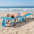 thumbnail image 3 of Costway Outdoor Beach Lounge Chair Folding Chaise Lounge with Pillow Turquoise, 3 of 9
