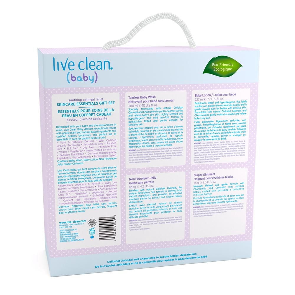 Essentiels pour soins de la peau en coffret cadeau - Live Clean Baby, douceur apaisant