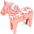 thumbnail image 1 of APOWUS Cheval Dala Suédois Traditionnel en Bois - Rose, 6 Pouces (15 cm), 1 Unité, 1 of 1