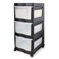 thumbnail image 2 of Life Story Classic 3 Shelf Storage Organizer Plastic Drawers, Black (3 Pack), 2 of 9