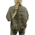 thumbnail image 3 of Kmbangi Women Stand Collar Long Sleeve Solid Color Full Zip Quilted Jackets, 3 of 4