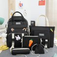 thumbnail image 1 of Sac à dos pour Femmes 5 en 1 en Nylon Imperméable Grande Capacité Sacs à dos de Rangement Pendentif Mignon Sac d'École Sacs à dos Multifonctions Sac à dos scolaire, 1 of 6