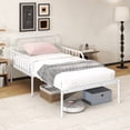 thumbnail image 2 of Costway Metal Daybed Extendable Daybed to Twin Size Bed Heavy Duty Slats Support Sofa Bed White, 2 of 10