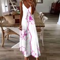 thumbnail image 1 of Ovzne Robes d'Été pour Femmes 2025 Robe Femme Femmes Été Décontractée Plissée Imprimée Camis Sans Manches à Col en V Robe de Vacances Robe Imprimée Liquidation, 1 of 5