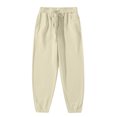 thumbnail image 4 of aohooy Men's Fleece Elastic Bottom Jogger Sweatpants - Drawstring Workout Track Running Gym Athletic Pants with Pockets Beige,XL, 4 of 8