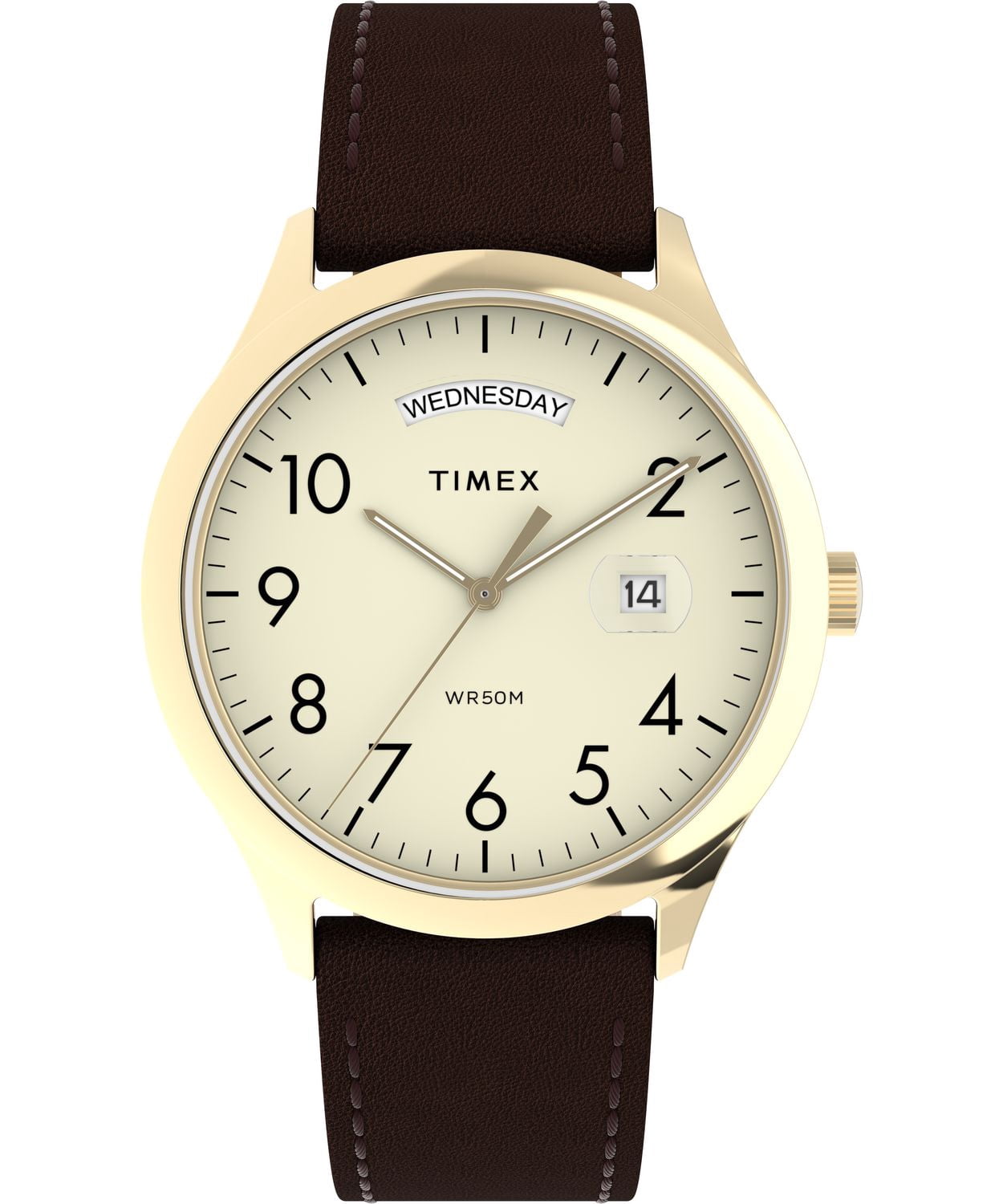 TIMEX® Modern Easy Reader® 40mm Leather Strap Watch