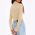 thumbnail image 3 of Diufon Womens Turtleneck Long Sleeve Tops Fall Fashion Basic Thermal Shirts Solid Color Slim Underwear, 3 of 8
