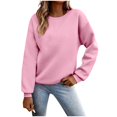 thumbnail image 3 of Sentmoon Hauts Tendance pour Femmes Col Rond Manches Longues Hauts Habillés pour Femmes Grande Taille Extensible Ample Couleur Unie T-Shirts pour Femmes Tendance pour l'Automne Mode TG, 3 of 7