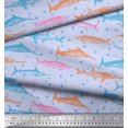 thumbnail image 2 of Soimoi Modal Satin Fabric Bubbles & Fish Ocean Decor Fabric Printed Yard 42 Inch Wide, 2 of 2