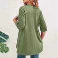thumbnail image 4 of Timegard Cardigans for Women 1/2 Sleeve Open Front Lightweight Solid Color Casual Loose Jacket Tops, 4 of 7