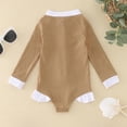 thumbnail image 4 of Toddler Girl Rash Guard Swimming Bathing Suit Cute Long Sleeve Sun Protection Girls Bathing Suits 12-18 Months, 4 of 5