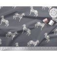 thumbnail image 2 of Soimoi Rayon Fabric Horse Block Printed Craft Fabric by The Yard 42 Inch Wide, 2 of 3