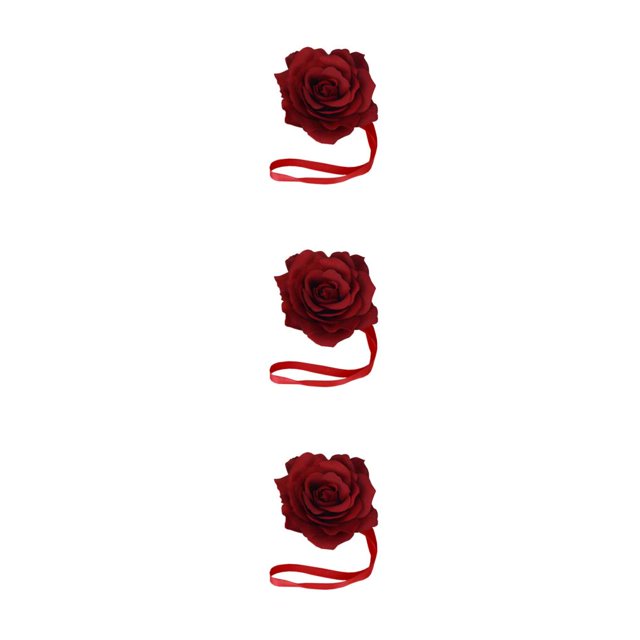 QualitChoice Rideau Tieback Punch-free Élégant Forme de Fleur Décorative Remplacement Boucle de Maison Attache Ornement Accessoires Rouge 3PCS