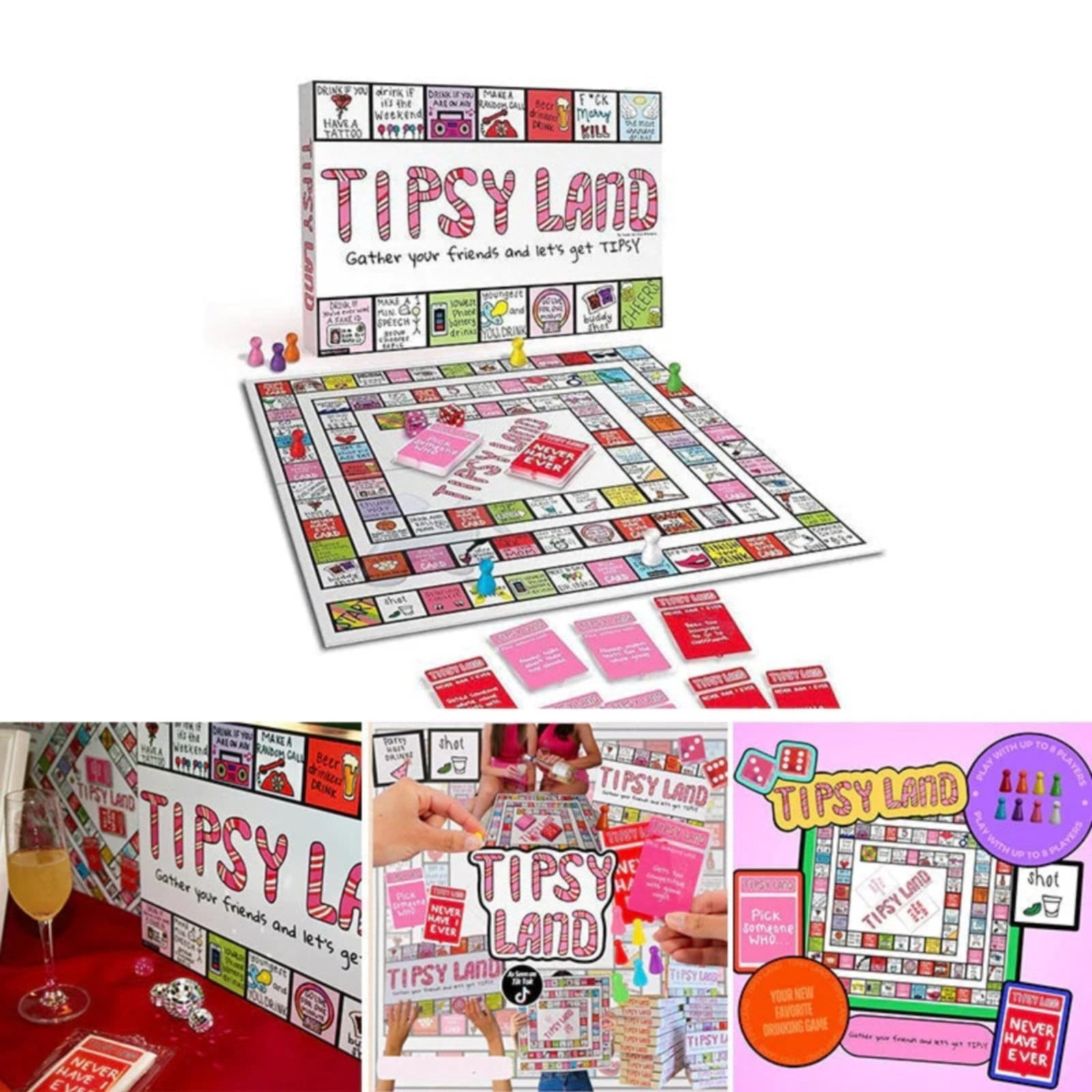Clearance!XSLBTOP Tipsy Land Drinking Board Game,The Party Board Game is The Drinking Game that Guarantees Laughter,Fun,and Unforgettable Moments with Friends