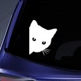 thumbnail image 1 of Bargain Max Decals Peeking Cat Silhouette Sticker Decal Notebook Car Laptop 5.5" (White), 1 of 4
