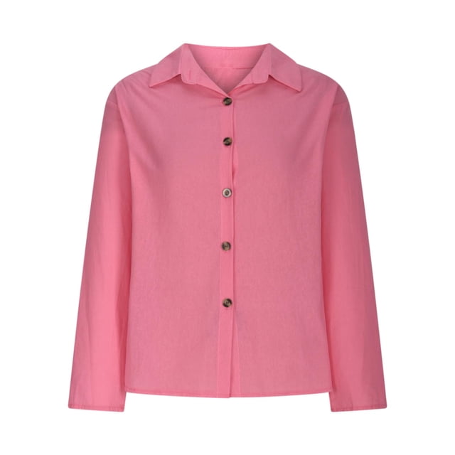 Timegard Long Sleeve Shirts for Women Cotton Linen Lightweight Button up Tops Blouse Fall Solid Color