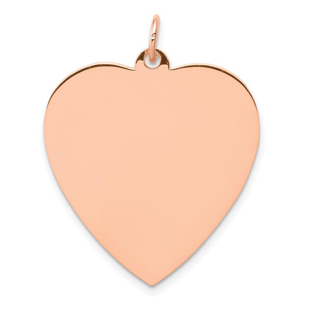 Charme Disque Cœur en Or Rose 14K