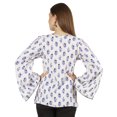 thumbnail image 4 of Moomaya Printed Top Full Sleeve Pleated Rayon Kurta Short Tunic Summer Blouse For Women, 4 of 7