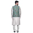 thumbnail image 3 of Atasi Ethnic Dupion Silk Kurta Pyajama Set With Printed Nehru Jacket For Mens, 3 of 3