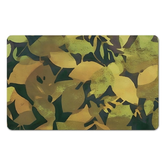 Tapis de Bain Vert 20x32 Pouces - Tapis Shaggy Épais Premium avec Design de Plantes Mignon - Absorbant et Antidérapant - Lavable en Machine