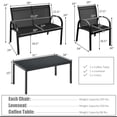 thumbnail image 2 of Costway 4 PCS Patio Furniture Set Sofa Coffee Table Steel Frame Garden Deck Black, 2 of 8