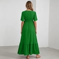 thumbnail image 3 of XiYing Robes d'Été pour Femmes, Robe de Maternité Unie à Manches Courtes à Volants pour Photographie de Soirée, Style Moulant à Col en V (P-2TG),, 3 of 7