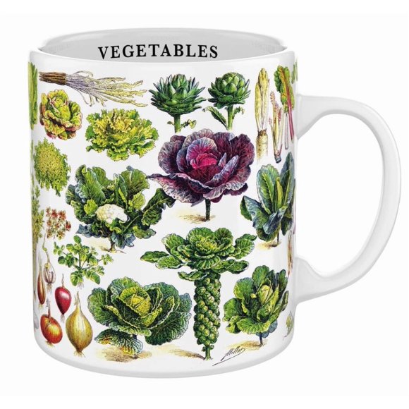New York Puzzle Company Vintage Images Vegetables 15oz Porcelain Multi-color, Microwave & Dishwasher Safe 4.25''x5'' Cylindrical Mug