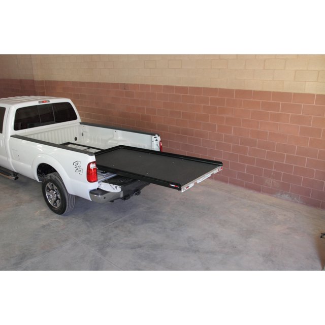 Cargo Glide Glissière de Lit CG1000-6841 Série CG; 1000 Livres; Hauteur de Rail Latéral de 4 Pouces; Extension de 70 pour Cent; Cadre en Acier Noir Enduit de Poudre; Rail Latéral en Aluminium Poli