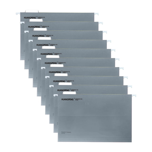 Dossiers Suspendus Basics Format Lettre, Lot de 10, Affichés dans une Vue Orientée vers l'Avant. les Dossiers Gris Comprennent des Onglets en poly Découpés à 1/5 Repositionnables et des Embouts de Tige Enduits pour un Glissement Fluide dans les Tiroirs de Classement. Onglets en poly Transparents avec inserts Blancs Remplaçables Permettent un Étiquetage Personnalisable. Fabriqués à Partir de 11 pt de stock Coloré durable, Ces Dossiers Sont Idéals pour Organiser des documents par Codage par Couleur. Parfaits pour l'Organisation de Bureau et les Systèmes