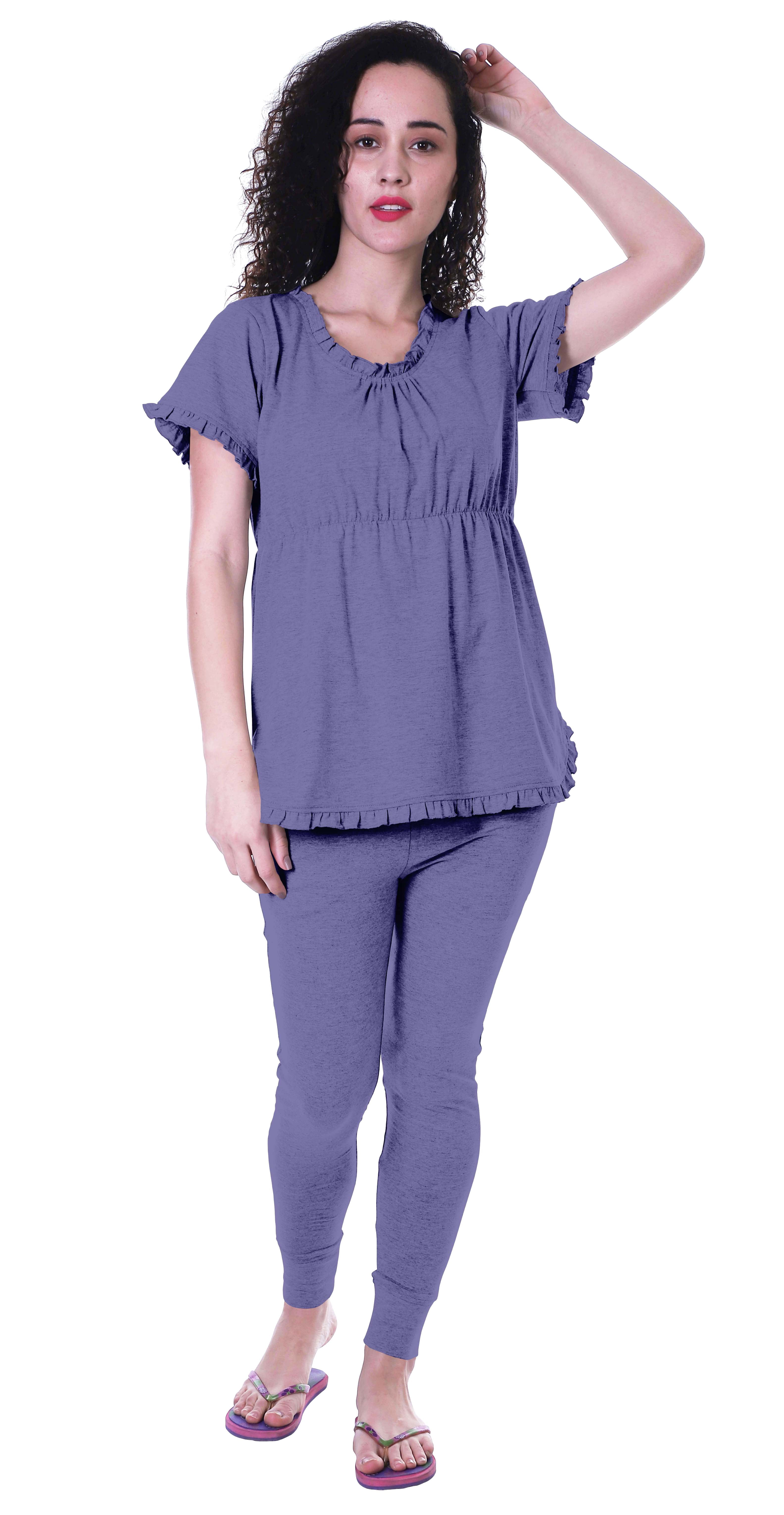 Moomaya Womens Nightwear Set Pyjama Cotton Sleepwear 2 Pcs Nightdresses