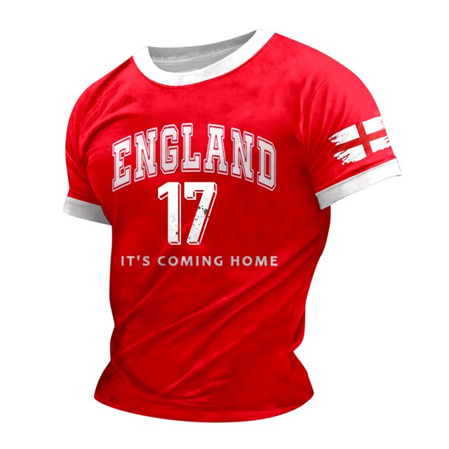LUOGENLI T-shirts pour Homme pour Hommes T-Shirt Homme Imprimé Thème Angleterre T-Shirt Décontracté Col Rond T-Shirt Manches Courtes T-Shirt 4xlt T-shirts pour Hommes T-shirts Graphiques T-shirts Fête de la Saint-Patrick Rouge Brique m