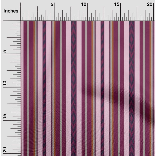 oneOone Tissu Polyester Lycra à Rayures Imprimé Ikat Tissu BTY 56 Pouces de Large
