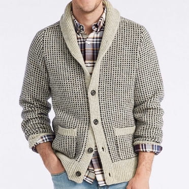 EGNMCR Chandail pour Homme Mode Homme et Hiver Cardigan à Revers à Boutons Chandail en Tricot Chandail pour Homme