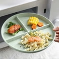 thumbnail image 1 of Shyuyusa 3 Compartment Round Divided Serving Tray Multi Functional Plate For Snacks Fruits Nuts Kitchen Tabletop Serving Use, 1 of 1