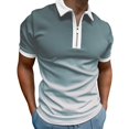 thumbnail image 1 of BOBOGOJP Polos pour Hommes Manches Courtes Manches Courtes Léger Séchage Rapide Randonnée Golf Pêche (Gris,3TG), 1 of 5