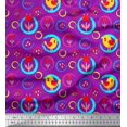 thumbnail image 1 of Soimoi Polyester Crepe Fabric Floral,Circle & Bird Artistic Printed Fabric 1 Yard 52 Inch Wide, 1 of 3