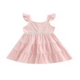 thumbnail image 1 of EIMELI Robe d'Été pour Filles Tout-Petits Mignonne à Manches Volantes Robe Trapèze Robe Princesse à Volants Rose 7-8 Ans, 1 of 8