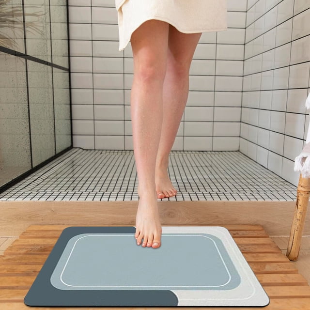 PpgejGEK Crystal Velvet Bathroom Rug 20 x 31 Inch Super Absorbent Rubber Backing Non Slip Washable for Shower Tub Laundry Kitchen