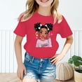 thumbnail image 2 of PMVFHDE T-Shirts pour Fille Jolis Hauts d'Été pour Fille Jolis T-Shirts pour Fille Hauts Filles T-Shirts Graphiques Enfant Filles Joli Graphique Col Rond Manche Courte Tee T-Shirt d'Été Rose Vif,11-12 Ans, 2 of 5