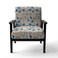 thumbnail image 4 of Designart "Seashell Coastal Serenity II" Blue Floral Upholstered Accent Chair - Cottage Arm Chair For Bedroom, 4 of 7