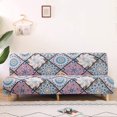 thumbnail image 2 of 2024 Futon Slipcover Armless Sofa Covers Stretch Sofa Bed Slipcover Protector Elastic (Light Gray Animal), 2 of 9