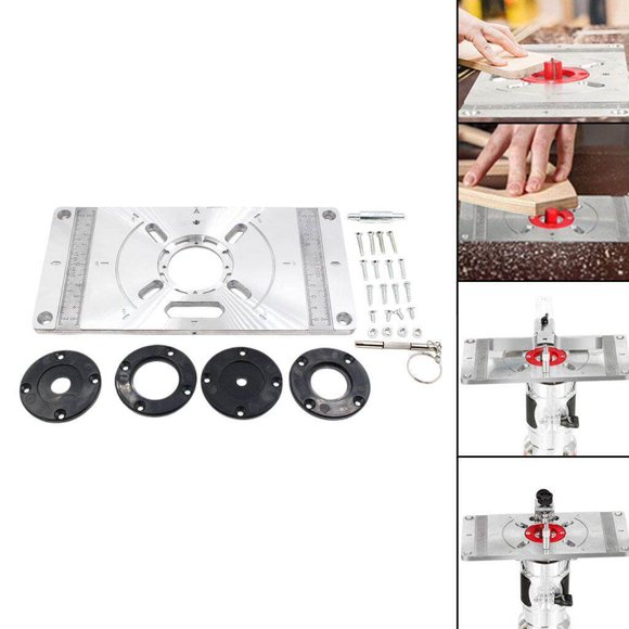 thinsony Router Table Insert Plate Trimmer Screws Trimming Machine for Woodworking Black