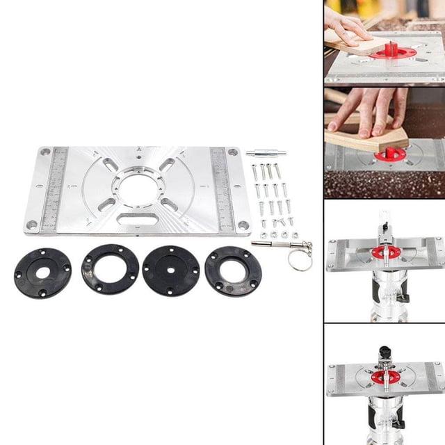 thinsony Router Table Insert Plate Trimmer Screws Trimming Machine for Woodworking Black