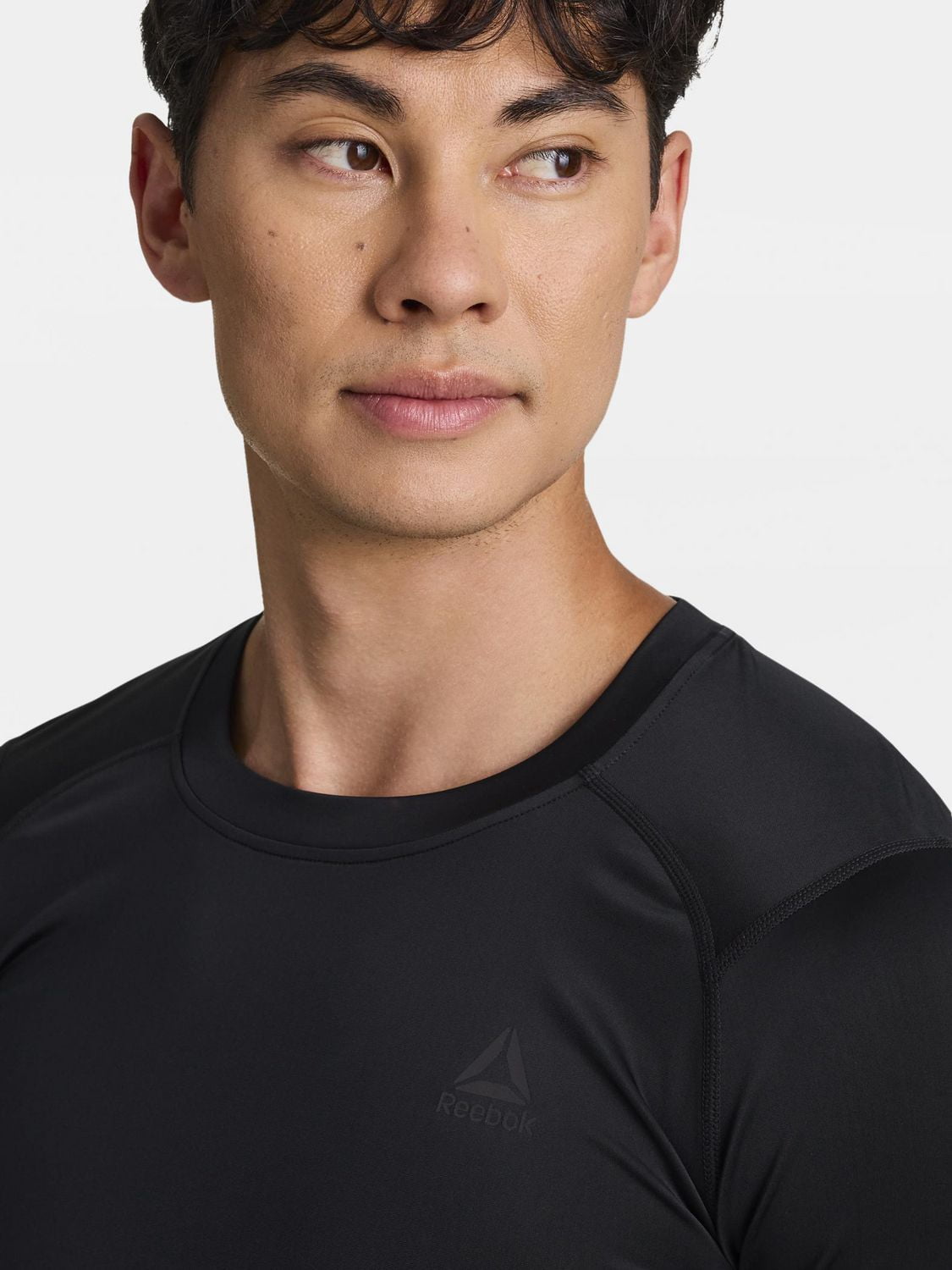 Reebok Haut de compression à manches longues et col rond pour homme